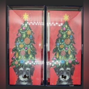 Niquea.D NEW 16 Handmade Christmas Cards w/Lined Envelope Dogs Christmas Tree